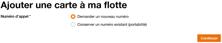 ajouter un nouveau numéro à ma flotte