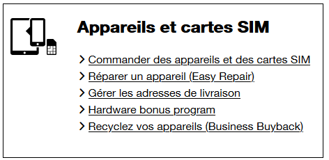 commander un appareil en ligne business